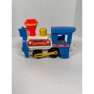 Vtg 1986 Fisher Price Circus Express Train 2581 Whistle‎ Sound Engine Pull Toy